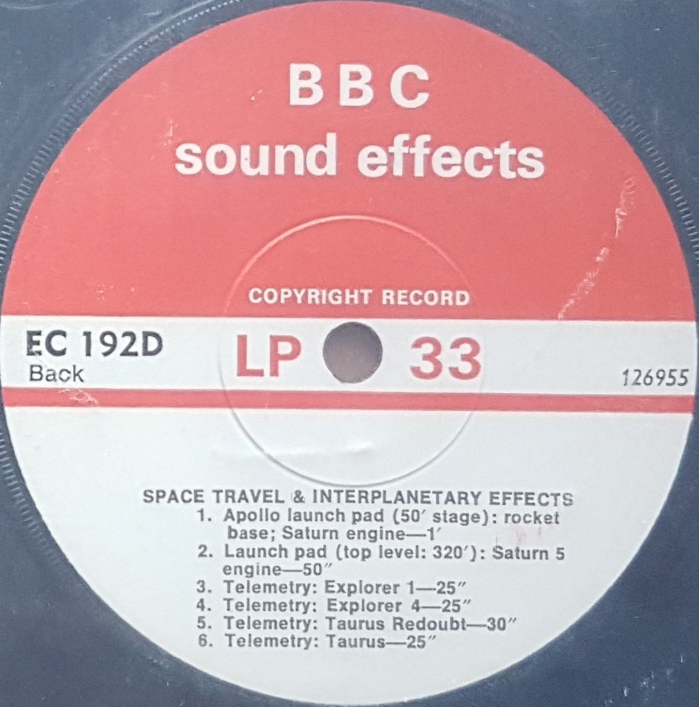EC 192D Space travel & interplanetary effects Not registered from the BBC records and Tapes library Label